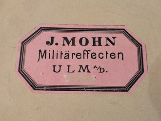 Kaiserreich, Mützenschachtel der Firma " J.Mohn Militäreffecten Ulm " guter Zustand