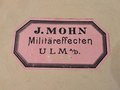 Kaiserreich, Mützenschachtel der Firma " J.Mohn Militäreffecten Ulm " guter Zustand
