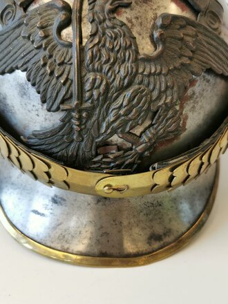Preußen, Helm für Mannschaften im Leib Kürassier Regiment großer Kurfürst Nr. 1.  Aus alt- und neuteilen zusammengebaut