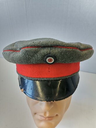 1.Weltkrieg, feldgraue Schirmmütze, Kopfgrösse 55