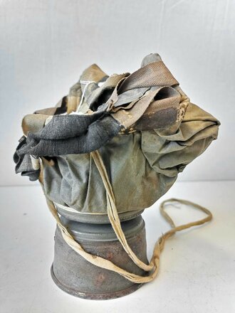1.Weltkrieg, Gasmaske in der frühen Ausführung, Maskenkörper angetrocknet