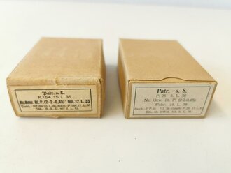 2 Stück Leere Patronenschachteln für je 15 Schuss Munition zum K98. OHNE Inhalt - ONLY EMPTY BOXES