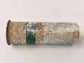 Abgeschossene Aluminiumhülse für die Signalpatrone "Einzelstern Grün" der Wehrmacht