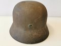 Luftwaffe, Stahlhelm Modell 1935 mit beiden Abzeichen. Das Innenfutter original verbaut, Domstempel