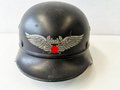 Stahlhelm Luftschutz, Originallack, guter Zustand, das Innenfutter aus Ersatzmaterial leicht defekt