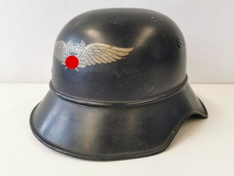 Stahlhelm Luftschutz, Originallack, guter Zustand, das Innenfutter aus Ersatzmaterial leicht defekt