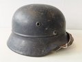 Stahlhelm Luftschutz, Originallack, Emblem entfernt. Innenfutter aus Ersatzmaterial defekt