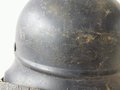 Stahlhelm Luftschutz, Originallack, Emblem entfernt. Innenfutter aus Ersatzmaterial defekt