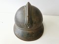 Frankreich 1.Weltkrieg, Stahlhelm Adrian für Infanterie, Originallack, ungereinigtes Stück