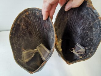 Kaiserreich, Paar Stiefel für berittene Mannschaften, stark getragenes, ungereinigtes Paar, Sohlenlänge 29cm