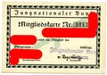 Jungnationaler Bund Bayern, Mitgliedskarte, nicht ausgefüllt