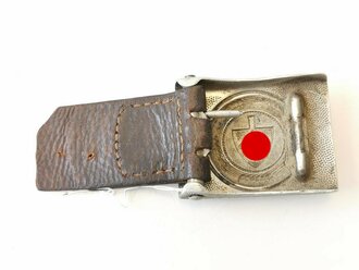 Koppelschloss Reichsarbeitsdienst an Lederlasche, entnazifiziertes Stück
