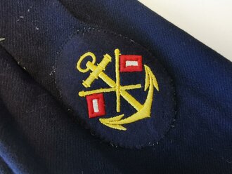 Kriegsmarine blaues Hemd für Mannschaften, getragenes Stück, Schulterbreite 56 cm, Armlänge 51 cm
