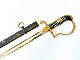 Heer, Säbel für Offiziere, Hersteller Eickhorn Solingen, Modell Nr, 1693 "Wrangel" . Guter Zustand, die Scheide original lackiert