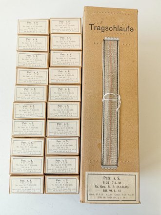 Pappkasten für 300 Schuss Munition 8x 57 ( für K98 ) . 20 Pappschachteln enthalten, alles zusammengehörig. OHNE Inhalt - Complete matching set for 300 K98 rounds, ONLY EMPTY BOXES