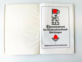"Ehrennamen der Reichsarbeitsdienst Abteilungen im...