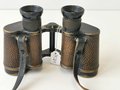 Dienstglas 6 x 30 Wehrmacht, Hersteller Carl Zeiss Jena, frühes Stück mit Messingkorpus, klare Durchsicht, deutliche Strichplatte