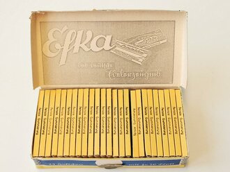 EFKA Zigarettenhüllen, 25 Briefchen, diese jeweils mit Steuerbanderole und Adler mit Hakenkreuz. In der originalen Umverpackung