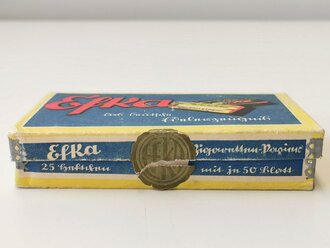 EFKA Zigarettenhüllen, 25 Briefchen, diese jeweils mit Steuerbanderole und Adler mit Hakenkreuz. In der originalen Umverpackung