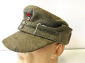 Heer, Feldmütze M43 für einen Jäger. Getragenes Stück mit alter Reparaturstelle, die Effekten original vernäht