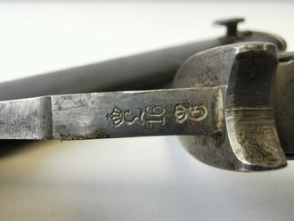 Bayern, Seitengewehr M98/05 mit ausgeschliffener Säge datiert 1916, Hersteller Fichtel & Sachs Schweinfurt