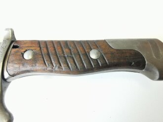 Preußen, Seitengewehr M98/02 mit ausgeschliffenem Sägerücken datiert 1902, Hersteller Königliche Gewehrfabrik Erfurt