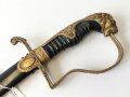Heer, Leopardenkopf Säbel für Offiziere, Hersteller Hörster Solingen, Scheide original lackiert, saubere Klinge, der Ring über der Parierstange wackelt etwas, sonst guter Gesamtzustand