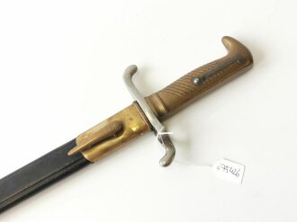 Preußen, Seitengewehr M 1871,nicht aufpflanzbares Eigentumstück in Kammermaß, beidseitige Klingenätzung, guter Gesamtzustand