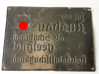 Blechschild " für den Ausbau als Schutzraum...