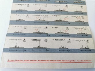 Luftwaffe, Kriegsschiffs Erkennungstafel "Feindmächte I " vom August 1943