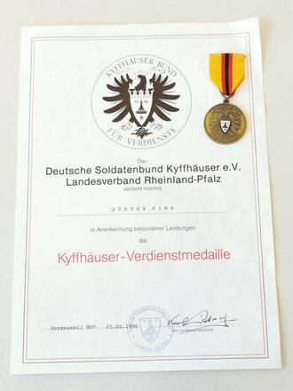 Deutscher Soldatenbund Kyffhäuser, Verdienstmedaille...