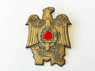 Blechabzeichen "NSKOV, Frontsoldaten- u. Kriegsopfer Befreiungstreffen 1935, Deutsch die Saar"