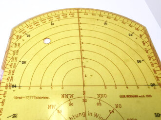 Schablone zum Satz Kartenwinkelmesser 27 der Wehrmacht datiert 1933