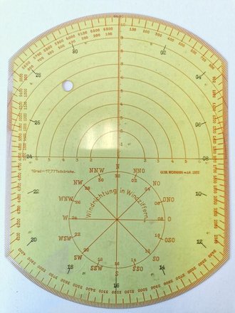 Schablone zum Satz Kartenwinkelmesser 27 der Wehrmacht...