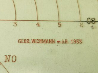 Schablone zum Satz Kartenwinkelmesser 27 der Wehrmacht datiert 1933