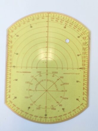 Schablone zum Satz Kartenwinkelmesser 27 der Wehrmacht datiert 1933