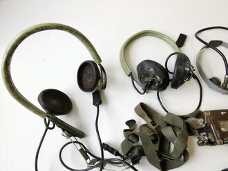U.S. Lot of  Korean and Vietnam war used headset,...