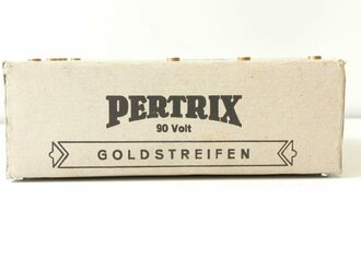 Pertrix Anoden- Batterie , Attrappe aus Resopal/ Pappe, gebraucht