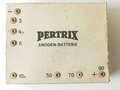 Pertrix Anoden- Batterie , Attrappe aus Resopal/ Pappe, gebraucht