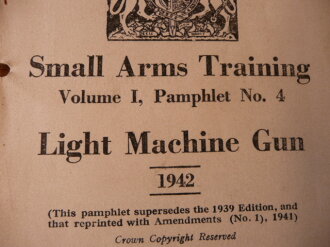 British 1942 dated, Light machine gun Pamphlet