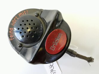 Handmikrofon Wehrmacht für Funker, Funktion nicht geprüft