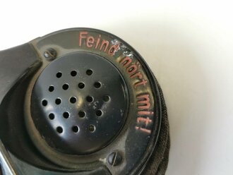 Handmikrofon Wehrmacht mit dreipoligem Stecker  für Funker, Funktion nicht geprüft