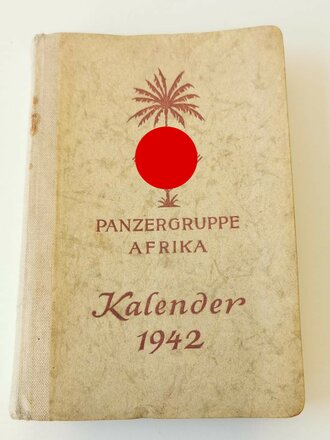 Panzergruppe Afrika, Kalender 1942. Keine Einträge, mit der seltenen Karte, Bindung z.T. gelöst