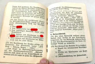 Ausbildungsvorschrift für die politischen Leiter der NSDAP, 79 Seiten, Kleinformat