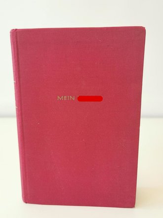 Adolf Hitler "Mein Kampf" kleine, rote " Tornisterausgabe" von 1940 mit Widmung der "Vereinigte Silberwaren Fabrik AG Düsseldorf" Guter Zustand