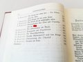 Adolf Hitler "Mein Kampf" kleine, rote " Tornisterausgabe" von 1940 mit Widmung der "Vereinigte Silberwaren Fabrik AG Düsseldorf" Guter Zustand