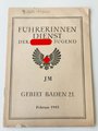 Führerinnen Dienst der Hitler Jugend, Ausgabe JM Gebiet Baden 21 vom Februar 1943