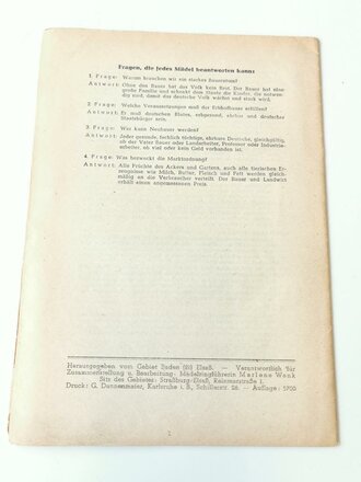 "Unser Dienst" Unterlagen zur Gestaltung für den Jungmädelbund vom August 1944