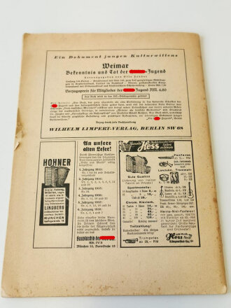 "Wille und Macht" Führerorgan der nationalsozialistischen Jugend, Heft 8 vom 15.April 1939