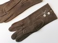 Paar braune Wildlederhandschuhe für Offiziere datiert 1938